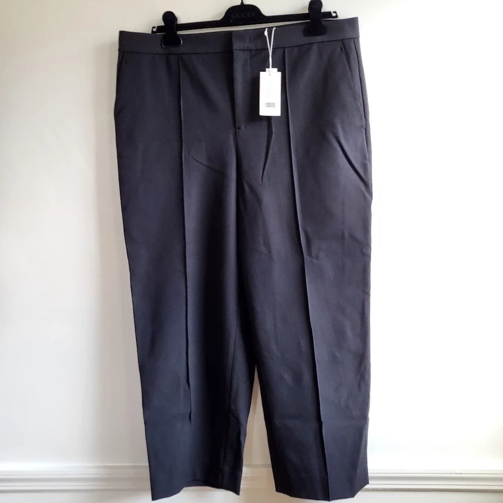 Vince Pintuck Tapered High Waist Black Trouser Pants Style#V802922038 NWT Sz 16